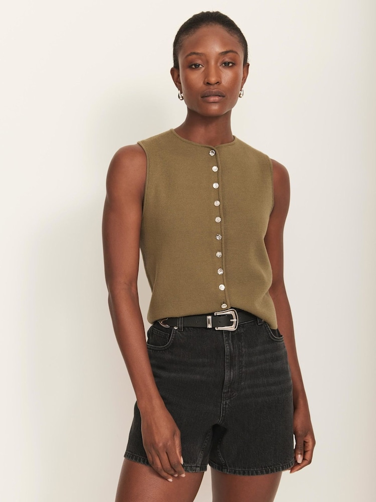 Mint Velvet Knit Minimalist Waistcoat - Bild 2 von 8
