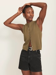 Mint Velvet Knit Minimalist Waistcoat - Bild 3 von 8