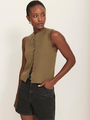 Mint Velvet Knit Minimalist Waistcoat - Bild 6 von 8