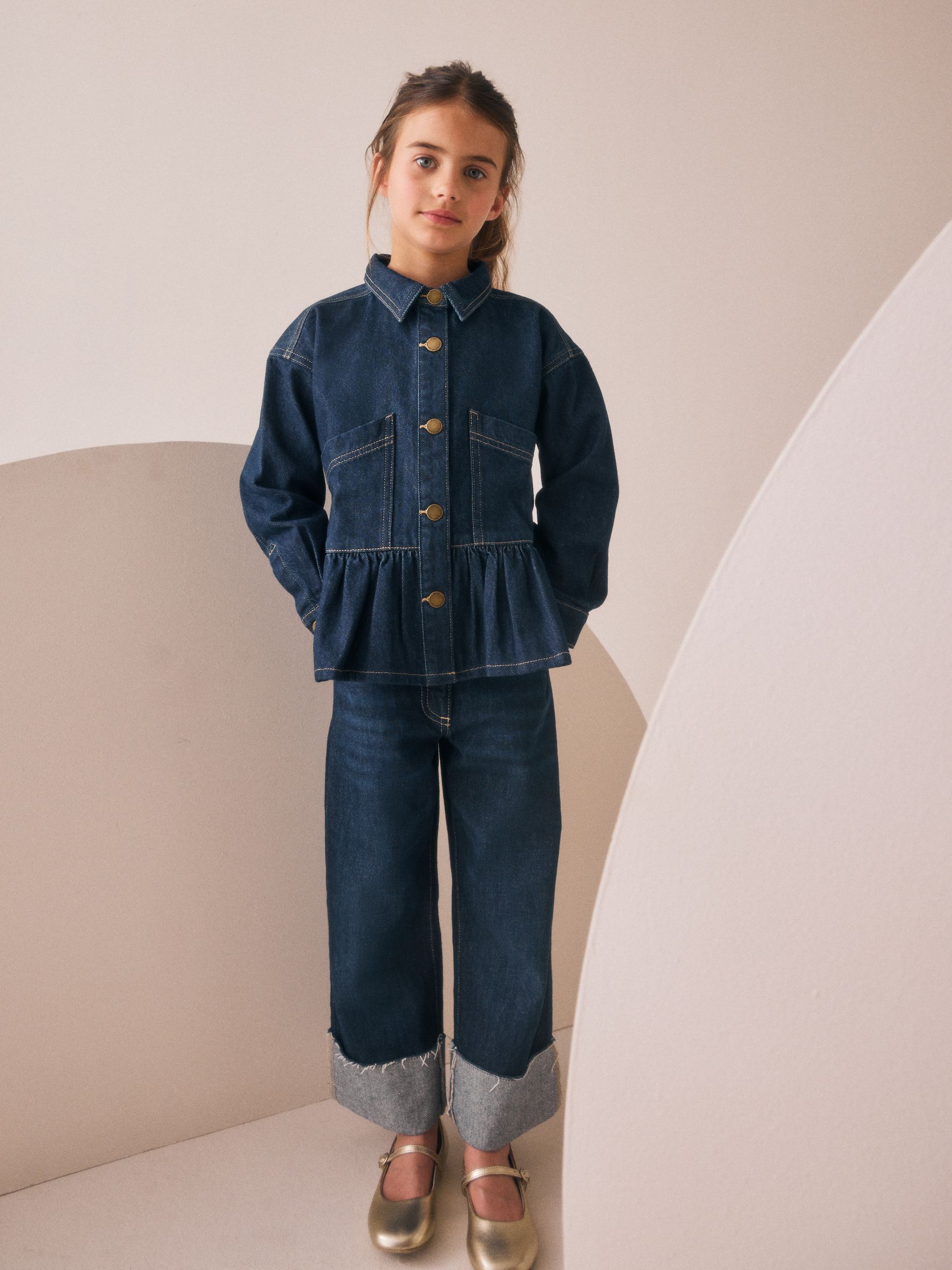 Buy Indigo Blue Peplum Hem Denim Jacket (3-16yrs) from Next USA
