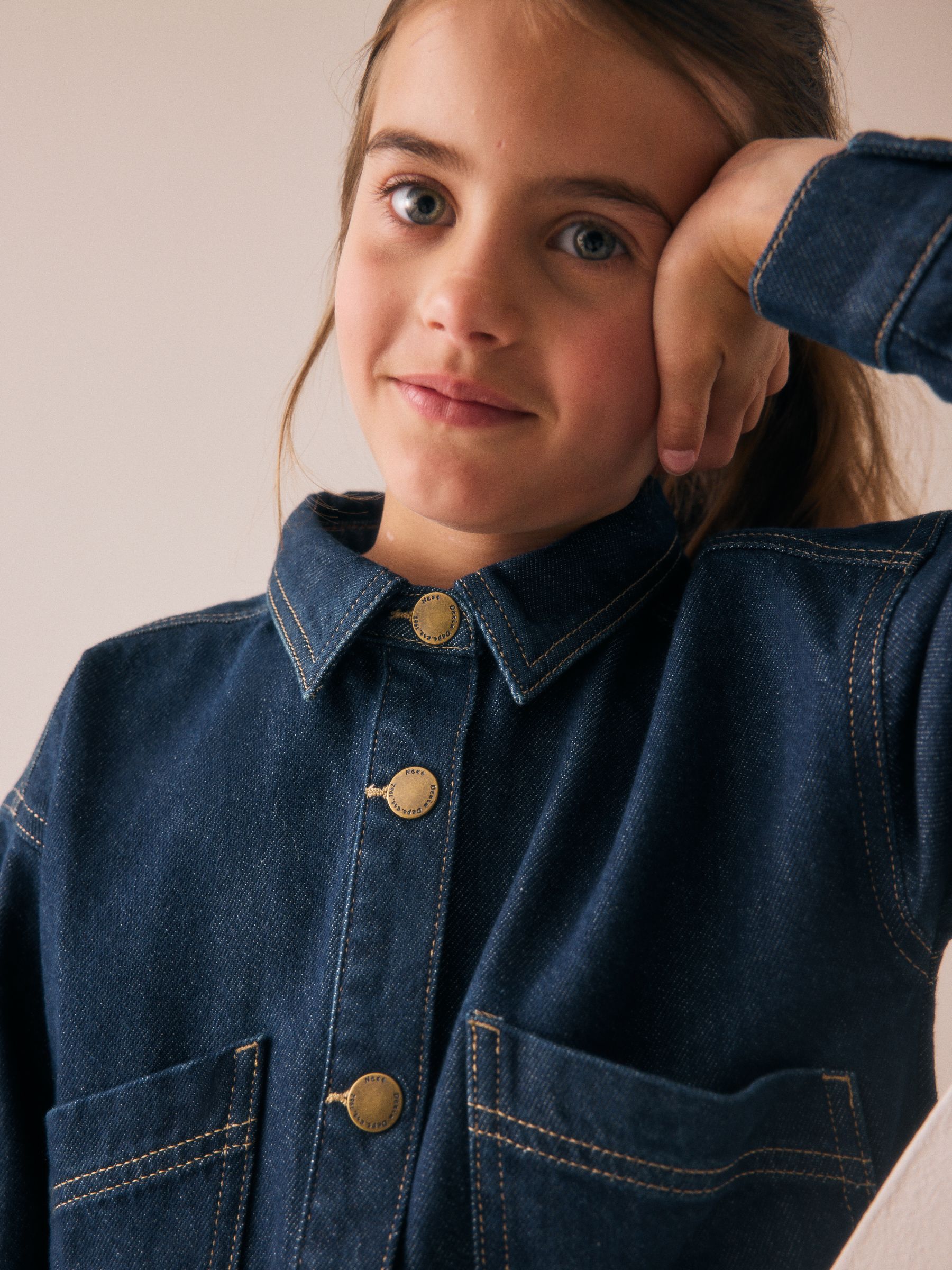 Buy Indigo Blue Peplum Hem Denim Jacket (3-16yrs) from Next USA