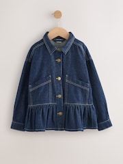 Indigo Blue Peplum Hem Denim Jacket (3-16yrs) - Image 6 of 9