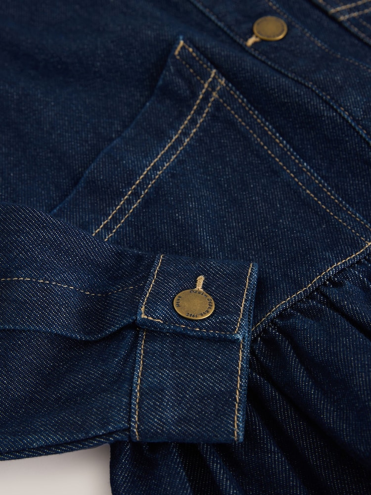 Indigo Blue Peplum Hem Denim Jacket (3-16yrs) - Image 9 of 9