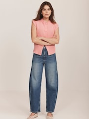 Mint Velvet Pink Knit Waistcoat - Image 3 of 8