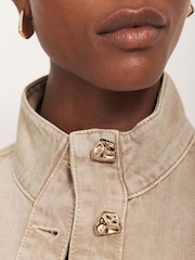 Mint Velvet Cream Washed Utility Denim 100% Cotton Jacket - Image 5 of 8