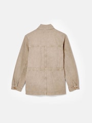 Mint Velvet Cream Washed Utility Denim 100% Cotton Jacket - Image 8 of 8