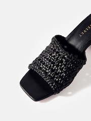 Mint Velvet Black Jay Woven Block Heel Mules - Image 5 of 5
