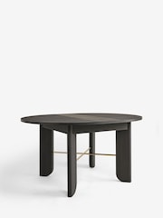 Black Evie Oak Effect 4 to 6 Seater Extending Dining Table - Image 7 of 9