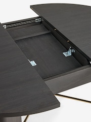 Black Evie Oak Effect 4 to 6 Seater Extending Dining Table - Image 9 of 9