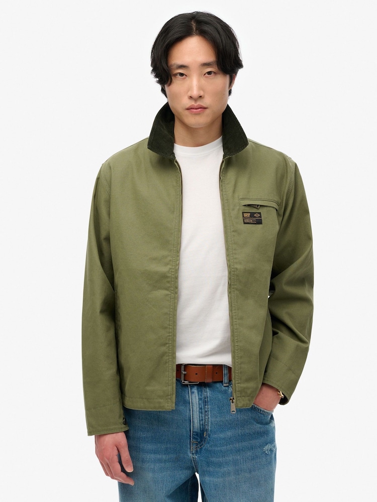 Superdry Green Cord Collar Ranch Jacket - Image 1 of 6