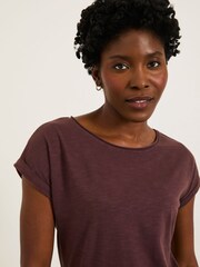 FatFace Ivy Dark Purple T-Shirt - Image 3 of 5