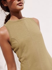 Khaki Green Maxi Jersey Dress - Image 4 of 4