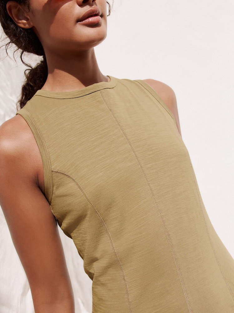 Khaki Green Maxi Jersey Dress - Image 4 of 4