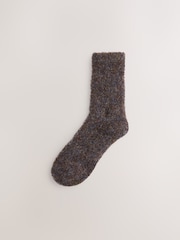 Chocolate Brown/Ecru Boucle Cosy Socks 2 Pack - Image 3 of 4