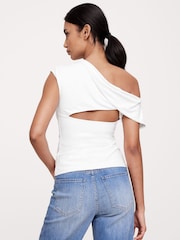 Banana Republic White Knit Off-Shoulder Top - Image 2 of 4