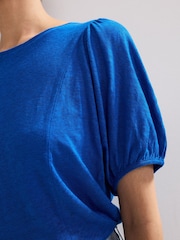 Phase Eight Blue Arabel 100% Linen Top - Image 5 of 6