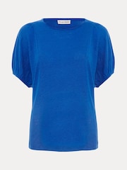 Phase Eight Blue Arabel 100% Linen Top - Image 6 of 6