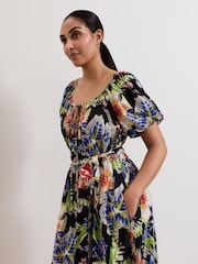 Phase Eight Black Petite Asa 100% Cotton Dress - Image 4 of 6