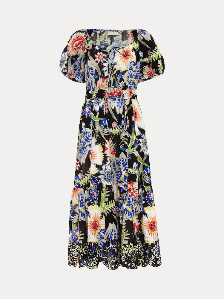 Phase Eight Black Petite Asa 100% Cotton Dress - Image 6 of 6