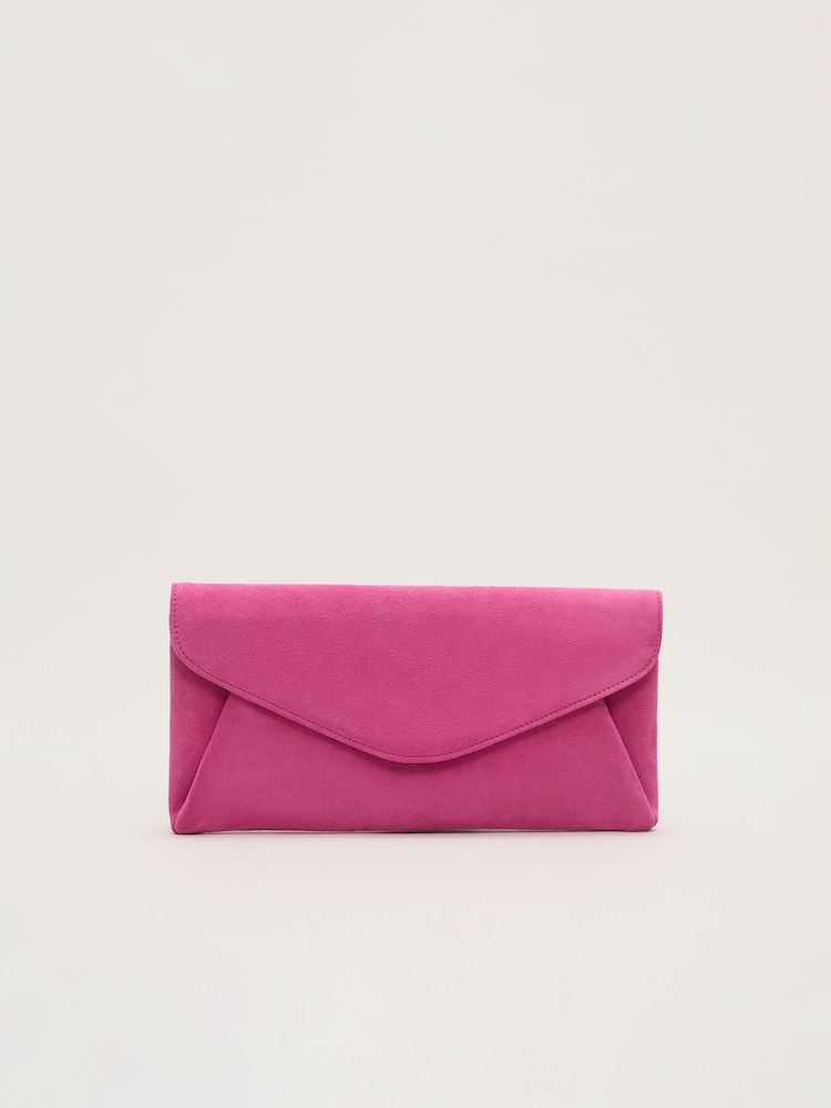 Phase Eight Pink Suede Clutch - Image 1 of 7