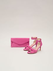 Phase Eight Pink Suede Clutch - Image 3 of 7