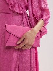 Phase Eight Pink Suede Clutch - Image 6 of 7