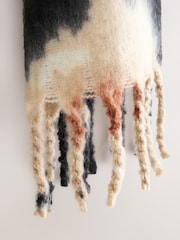 Grey Floral Brushed Heavyweight Blanket Scarf - Image 3 of 3