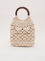 Phase Eight White Macrame Bucket Bag - Image 1 of 7