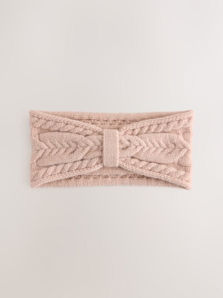 Pink Cable Knit Headband - Image 1 of 3