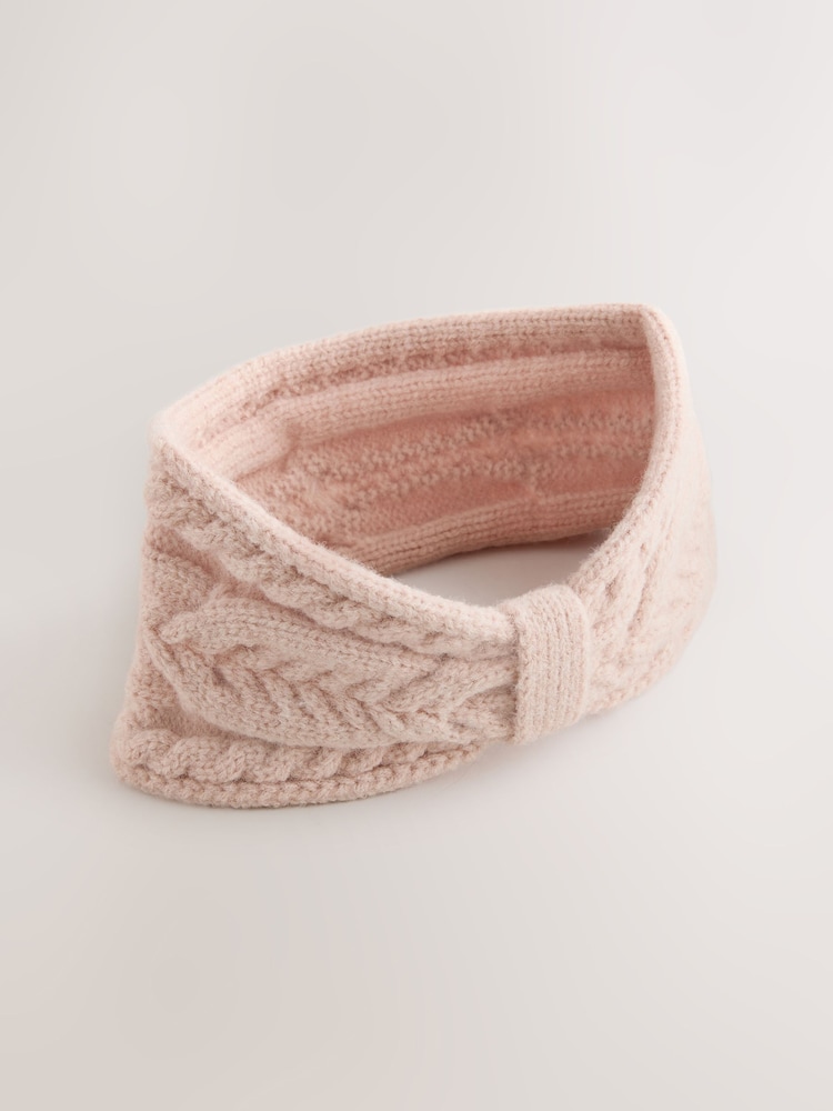 Pink Cable Knit Headband - Image 2 of 3