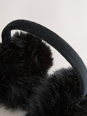 Black Faux Fur Ear Muff - Image 2 of 3
