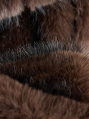 Chocolate Brown Faux Fur Stole Scarf - Image 3 of 8