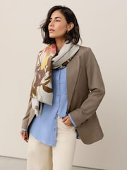 Grey Floral Midweight Scarf - Image 1 of 7