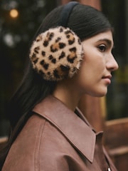 Leopard Print Faux Fur Ear Muff - Image 2 of 6