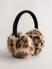 Leopard Print Faux Fur Ear Muff - Image 4 of 6