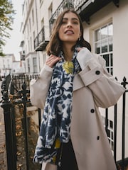 Navy Blue Tapestry Floral Lightweight Scarf - Image 3 of 4