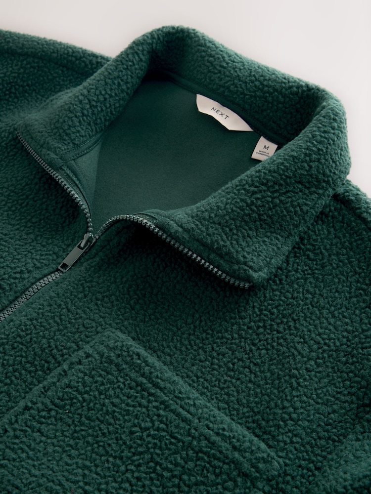 Dark Green Zip Through Fleece - Image 8 of 8 Dark Green Zip Through Fleece - Image 8 of 8