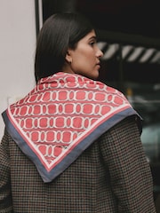 Red Chain Satin Square Scarf - Image 3 of 5
