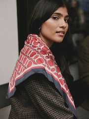 Red Chain Satin Square Scarf - Image 4 of 5