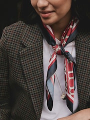 Red Chain Satin Square Scarf - Image 5 of 5
