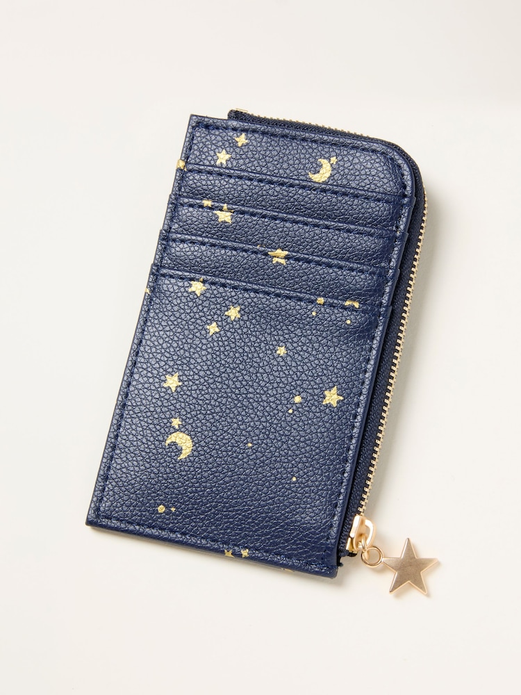 FatFace Navy Star and Moon Printed Card Holder - Image 1 of 2