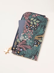 FatFace Teal Blue Floral Printed Card Holder - Image 2 of 2