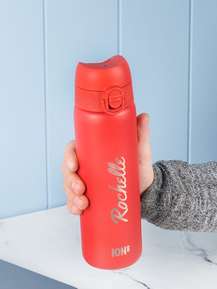 Personalised Red ION8 Steel Bottle by Oakdene - Image 1 of 3