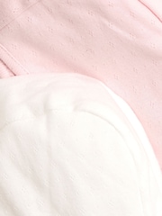 JoJo Maman Bébé Pink 2-Pack Pointelle Bonnet - Image 4 of 4
