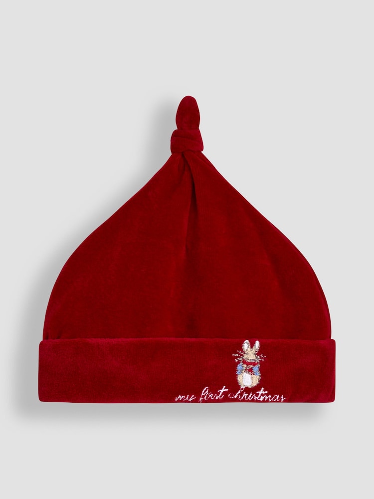 JoJo Maman Bébé Red Peter Rabbit My First Christmas Hat - Image 1 of 3
