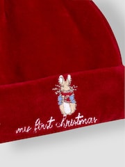 JoJo Maman Bébé Red Peter Rabbit My First Christmas Hat - Image 3 of 3