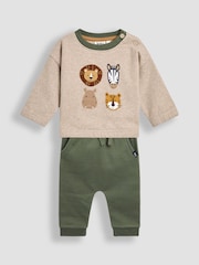 Зеленый - JoJo Maman Bébé 2-Piece Sweatshirt & Joggers Set - Image 1 of 6