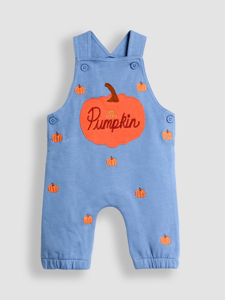 JoJo Maman Bébé Light Blue 2-Piece Construction Dungarees & Top Set - Image 2 of 7