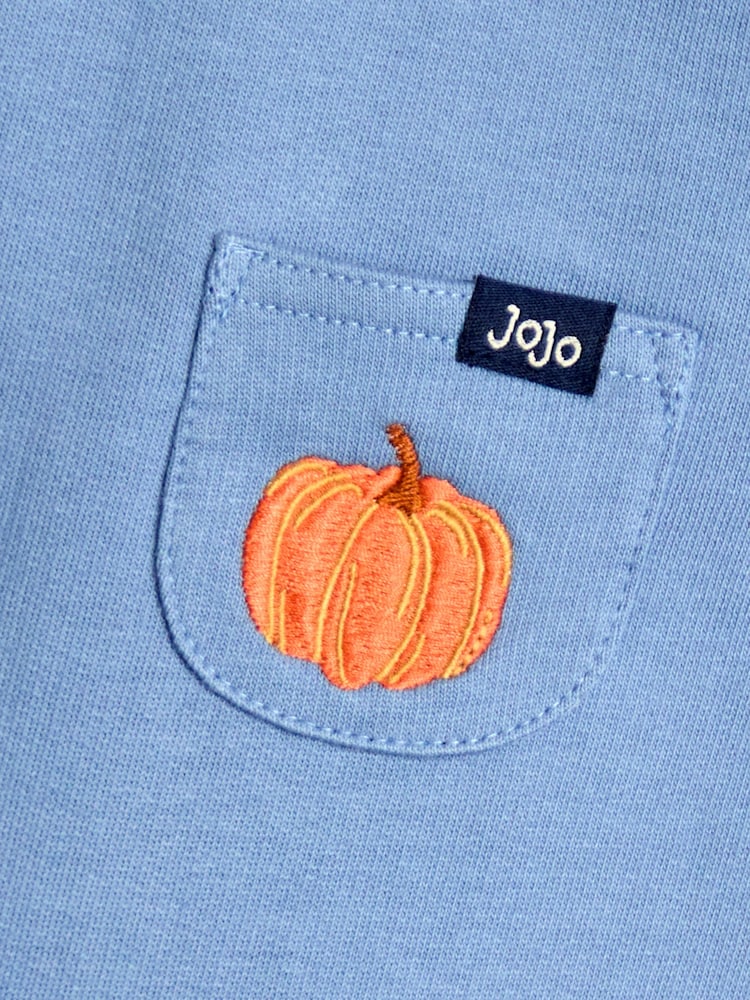 JoJo Maman Bébé Light Blue 2-Piece Construction Dungarees & Top Set - Image 7 of 7