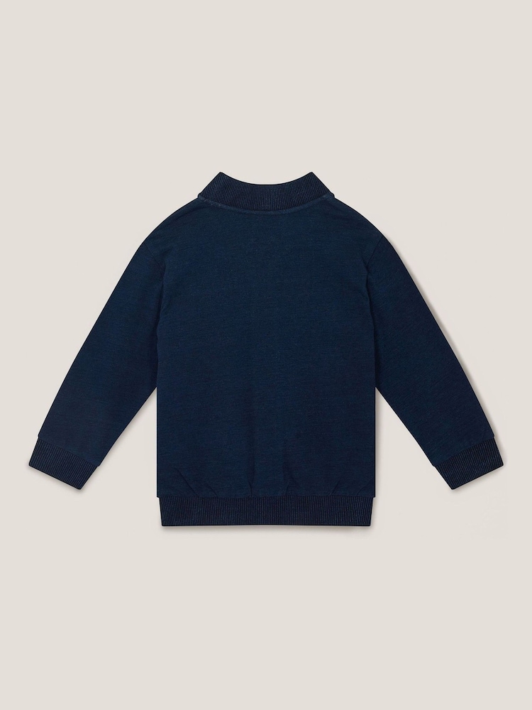Monsoon Blue Denim Jersey Bomber Jacket - Image 2 of 3
